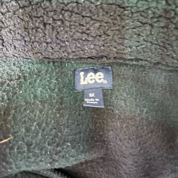 Lee Fleece Jacket Navy and Green Plaid - Picture 4 of 5